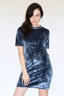 Velvet Short Sleeve Tee Dress