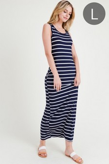 Women's Striped Tank Maxi Dress (L only)