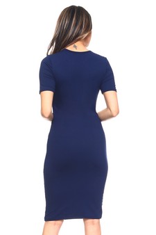 Keyhole Short Sleeve Midi Dress style 3