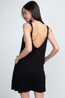 Women's Twist Strap Low Back Dress with Pockets