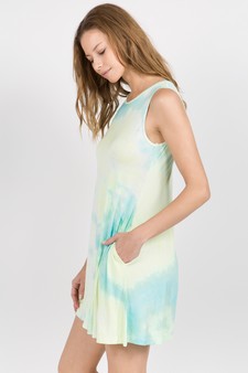 Knit Tie Dye Swing Dress with Pockets style 2
