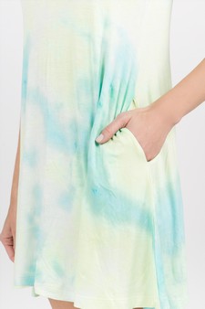 Knit Tie Dye Swing Dress with Pockets style 4