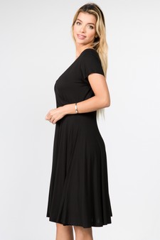 Women's V-Neck Surplice Casual Swing Dress style 3