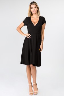 Women's V-Neck Surplice Casual Swing Dress style 5
