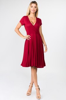 Women's V-Neck Surplice Casual Swing Dress style 5