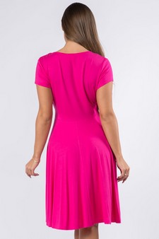 Women's V-Neck Surplice Casual Swing Dress style 3