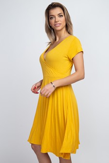 Women's V-Neck Surplice Casual Swing Dress style 5