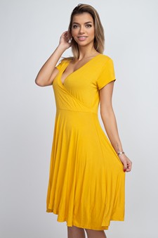 Women's V-Neck Surplice Casual Swing Dress style 6