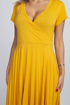 Women's V-Neck Surplice Casual Swing Dress style 8