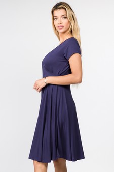 Women's V-Neck Surplice Casual Swing Dress style 3
