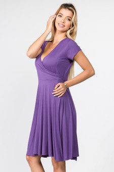 Women's V-Neck Surplice Casual Swing Dress style 3