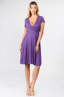 Women's V-Neck Surplice Casual Swing Dress style 5