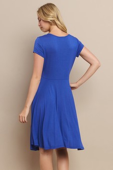 Women's V-Neck Surplice Casual Swing Dress style 3