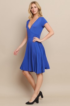 Women's V-Neck Surplice Casual Swing Dress style 5