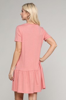 Women's Short Sleeve Peplum Hem Dress style 4