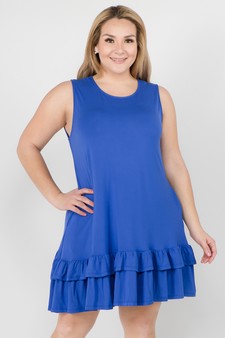 Women's Sleeveless Ruffle Dress with Pockets