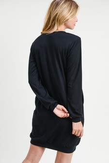 Women's Long Sleeve Pullover Sweatshirt Dress style 4