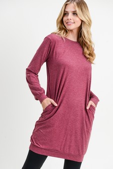 Women's Long Sleeve Pullover Sweatshirt Dress