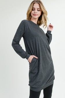 Women's Long Sleeve Pullover Sweatshirt Dress