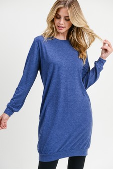 Women's Long Sleeve Pullover Sweatshirt Dress