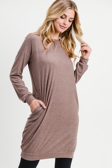 Women's Long Sleeve Pullover Sweatshirt Dress