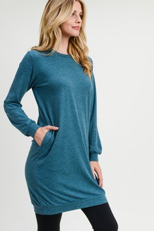 Women's Long Sleeve Pullover Sweatshirt Dress