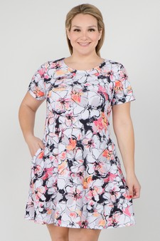 Women's Floral Blossom Dress with Pockets