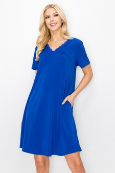 Women’s Lace Neckline Detail T-Shirt Dress