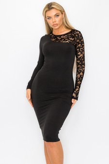 Women’s Lace up Your Sleeve Bodycon Dress