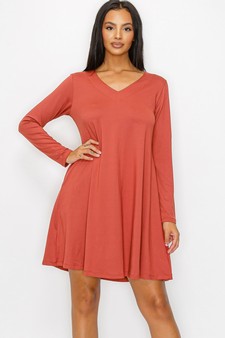 Women’s Pretty in Fall Long A-Line Dress