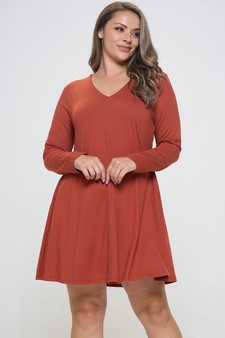 Women’s Pretty in Fall Long A-Line Dress