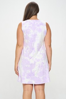 Women’s Fit and Flare V-Neck Tie Dye Dress style 3
