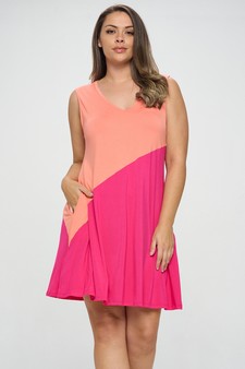 Women’s Voluminous Color Block Dress