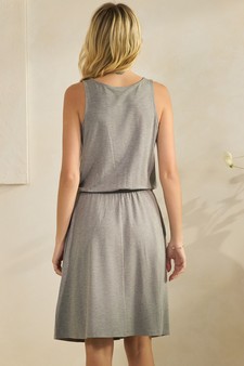 ETA 04/24/26- French Terry Button Accent Drawstring Dress with Pockets style 2