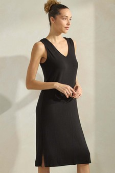 Women's Ribbed V-Neck Tank Dress style 3