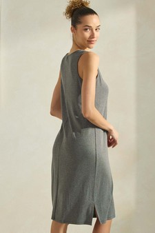 Women's Ribbed V-Neck Tank Dress style 3