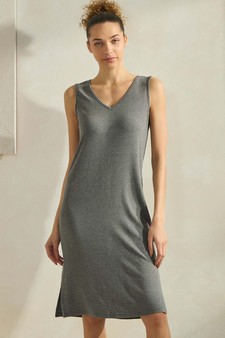 Women's Ribbed V-Neck Tank Dress style 4