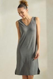 Women's Ribbed V-Neck Tank Dress