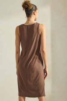 Women's Ribbed V-Neck Tank Dress style 2
