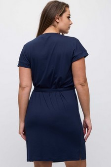 Women's Peach Skin Short Dress with Belt style 2