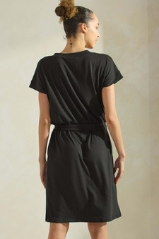 Women's Peach Skin Short Dress with Belt style 2