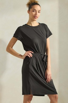 Women's Peach Skin Short Dress with Belt style 3