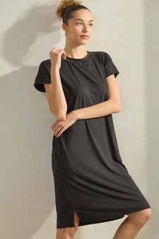 Women's Peach Skin Short Dress with Belt style 4