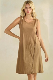 ETA 06/06/25 - Women's Easy Breeze Raw Edge Sleeveless Cotton Dress style 4