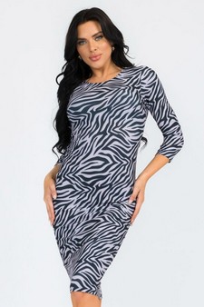 Women’s Wild At Heart Zebra Print Bodycon Dress