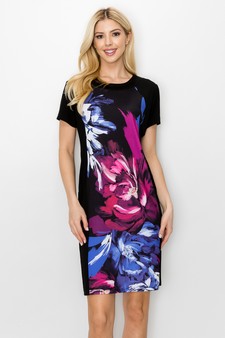 Women's Everyday Wear Floral Color Block Dress