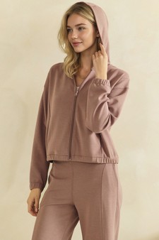 ETA 08/13/26 - Lightweight Modal Scuba Zip-Up Hooded Jacket and Bottom Set style 3