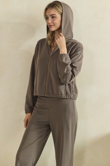 ETA 08/13/26 - Lightweight Modal Scuba Zip-Up Hooded Jacket and Bottom Set style 3