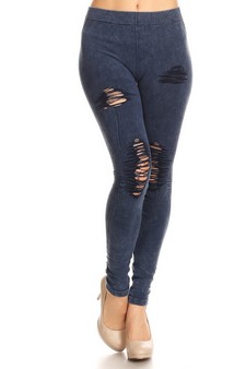 Distressed Denim Jean Leggings