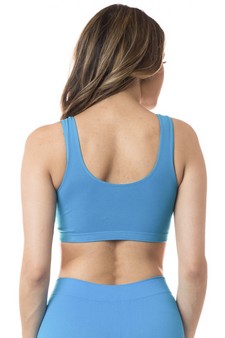 WOMENS BLUE COTTON SPORTS BRA L/XL style 5